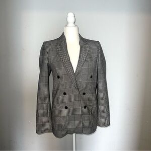Zara (S) black and white HOUNDSTOOTH blazer women , shoulder pads.. New No Tag